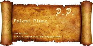 Palcsi Piusz névjegykártya